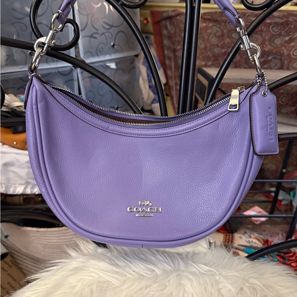 Coach Lavender Leather Shoulder Bag